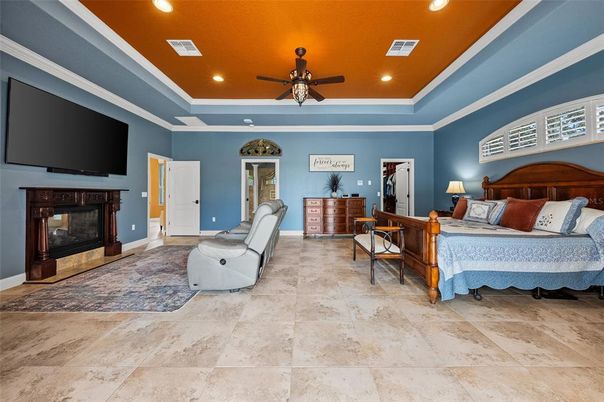 Bedroom, Fireplace, Interior, Recessed Lighting