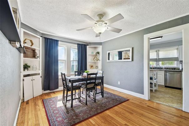 Dining room, Interior, Wood Texture Flooring