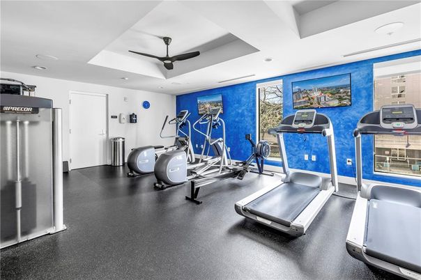 Fitness Equipment, Gym, Interior, Recessed Lighting