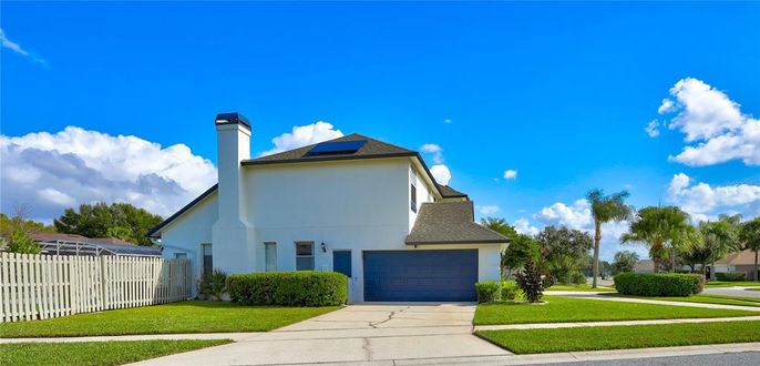 Attached, Exterior, Facade, Solar Panels, French Provincial