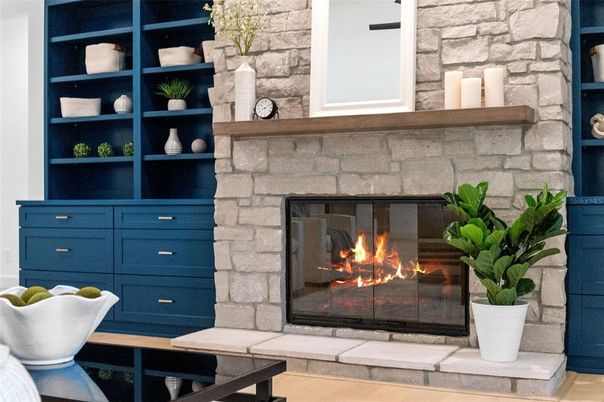 Fireplace, Interior, Stone Walls