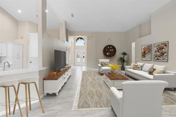 Interior, Living room, Marble, Recessed Lighting