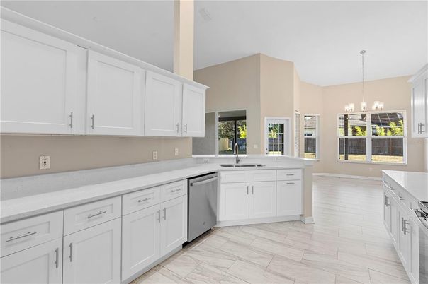 Interior, Kitchen, Pendant Lights, Stainless Steel Appliances, Wood Texture Flooring