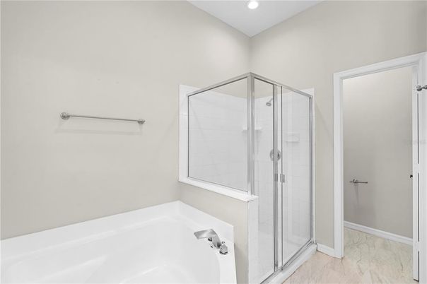 Bathroom, Glass Shower, Interior, Marble, Recessed Lighting
