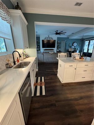 Interior, Kitchen, Wood Texture Flooring