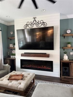Fireplace, Interior, Living room, Recessed Lighting