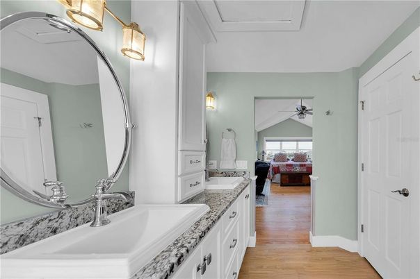 Bathroom, Dual Sink Vanities, Interior, Wood Texture Flooring