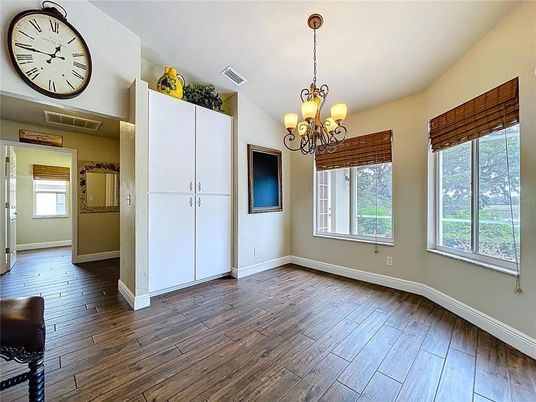 Chandelier, Empty room, Interior, Wood Texture Flooring