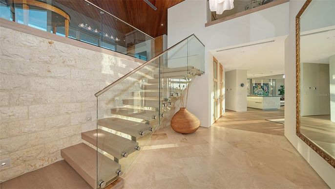 Interior, Stone Walls, Wood Texture Flooring