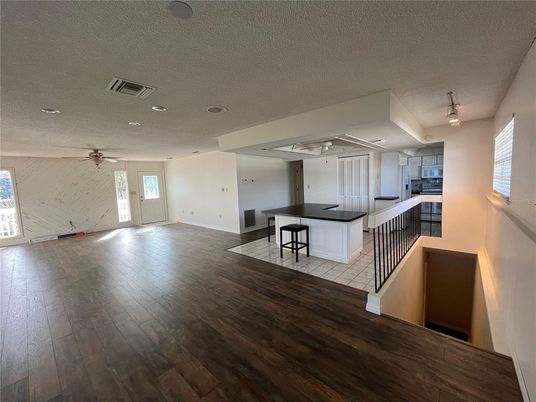 Interior, Kitchen, Recessed Lighting, Wood Texture Flooring