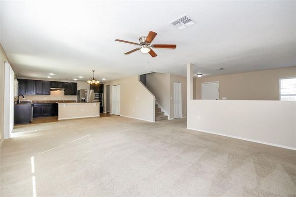 Chandelier, Empty room, Interior, Kitchen, Recessed Lighting