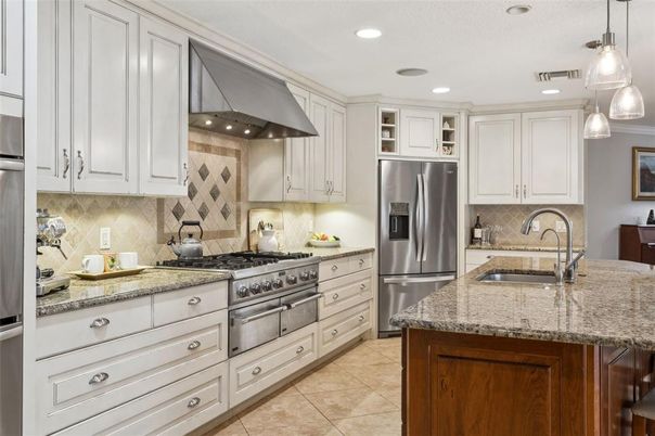 Interior, Kitchen, Pendant Lights, Recessed Lighting, Stainless Steel Appliances
