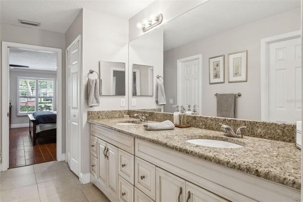 Bathroom, Dual Sink Vanities, Interior, Wood Texture Flooring