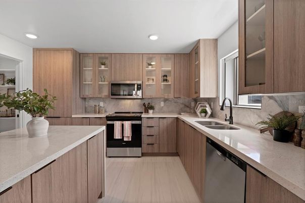 Interior, Kitchen, Recessed Lighting, Stainless Steel Appliances