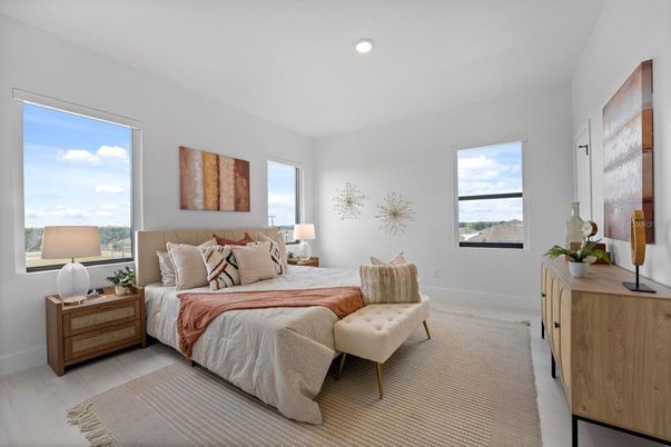 Bedroom, Interior, Recessed Lighting