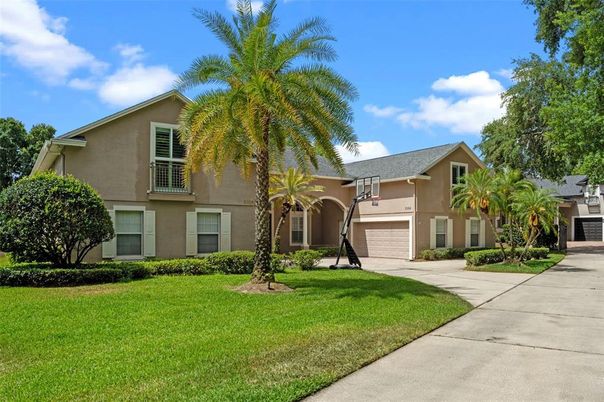 Attached, Backyard, Exterior, Facade, Mediterranean