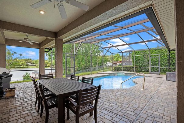 Dining room, Glass Ceilings, Interior, Pool, Recessed Lighting, Sun Room, Water