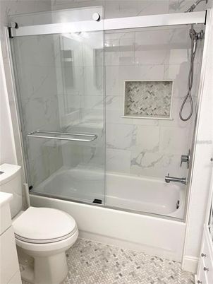 Bathroom, Glass Shower, Interior, Marble Walls