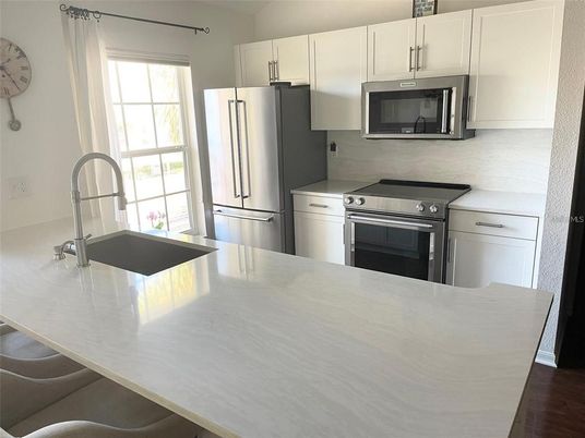 Interior, Kitchen, Stainless Steel Appliances, Wood Texture Flooring