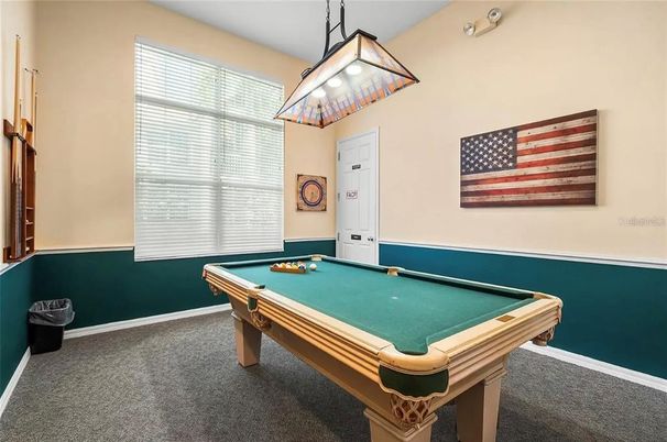 Billiard Table, Game Room, Interior, Pendant Lights