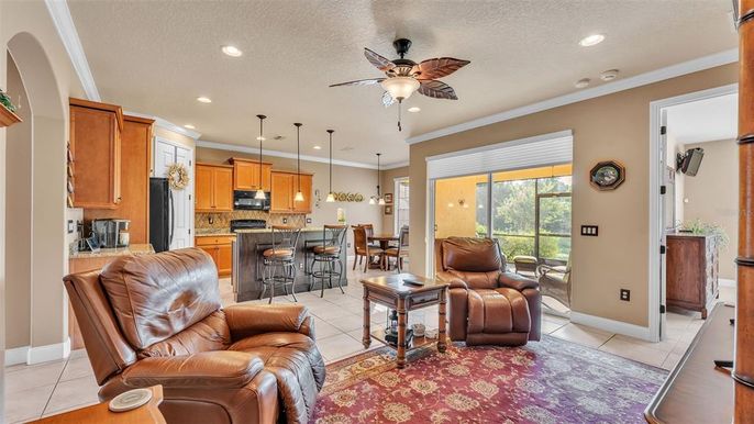 Dining room, Interior, Kitchen, Living room, Pendant Lights, Recessed Lighting