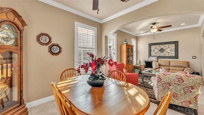 Dining room, Interior, Recessed Lighting