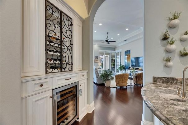 Dining room, Interior, Living room, Recessed Lighting, Wood Texture Flooring