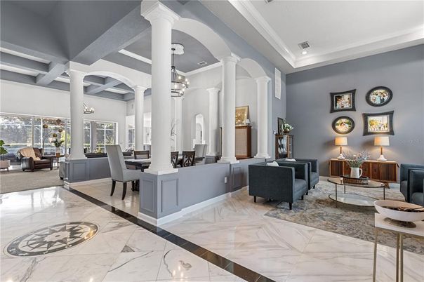 Dining room, Interior, Living room, Marble, Pendant Lights
