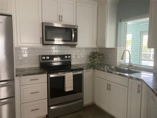Interior, Kitchen, Stainless Steel Appliances, Wood Texture Flooring