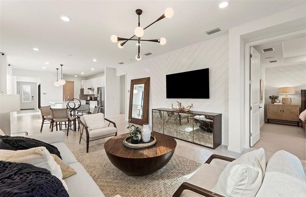 Dining room, Interior, Kitchen, Living room, Pendant Lights, Recessed Lighting, Stainless Steel Appliances