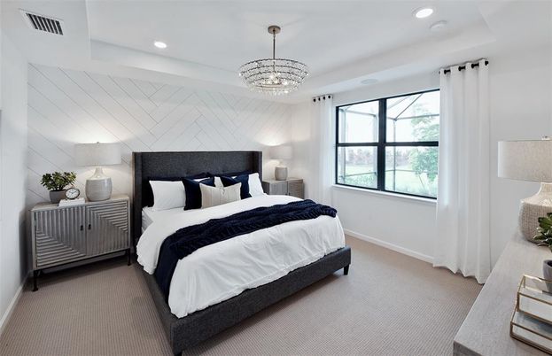Bedroom, Chandelier, Interior, Recessed Lighting