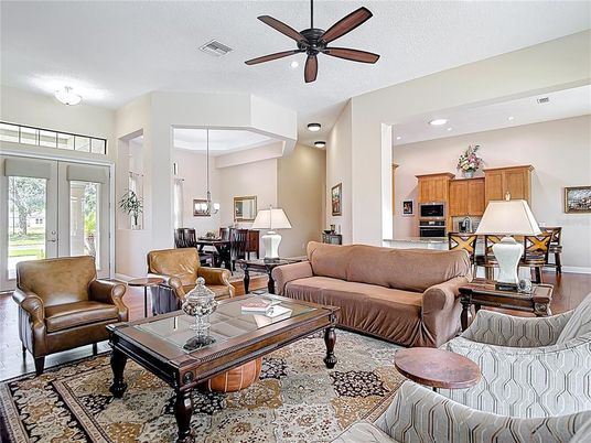Dining room, Interior, Kitchen, Living room, Pendant Lights, Recessed Lighting, Stainless Steel Appliances, Wood Texture Flooring