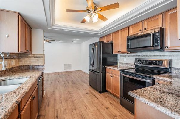 Interior, Kitchen, Wood Texture Flooring