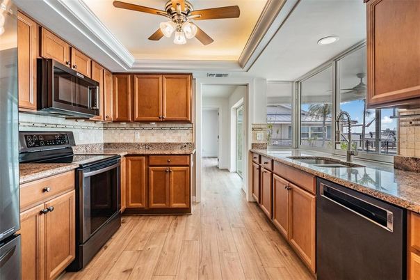 Interior, Kitchen, Recessed Lighting, Wood Texture Flooring
