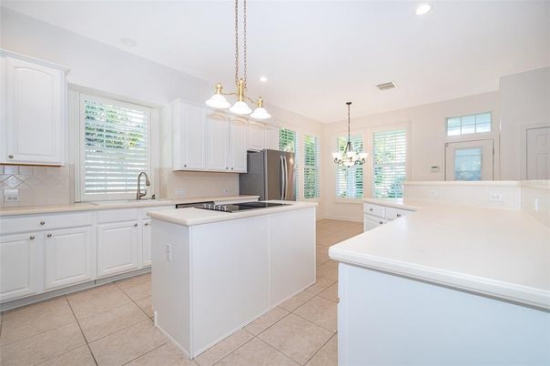 Chandelier, Interior, Kitchen, Pendant Lights, Recessed Lighting, Stainless Steel Appliances