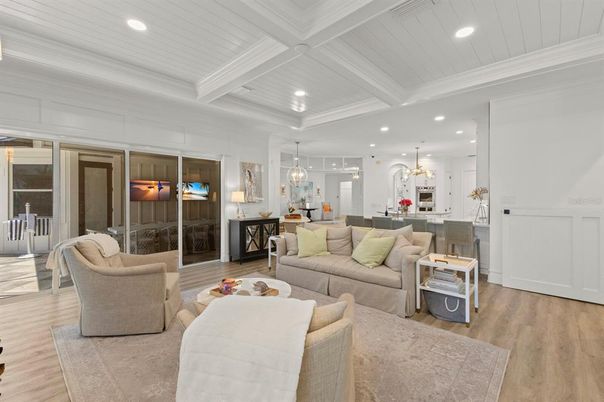 Dining room, Interior, Kitchen, Living room, Pendant Lights, Recessed Lighting, Wood Texture Flooring