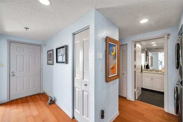 Bathroom, Interior, Recessed Lighting, Wood Texture Flooring
