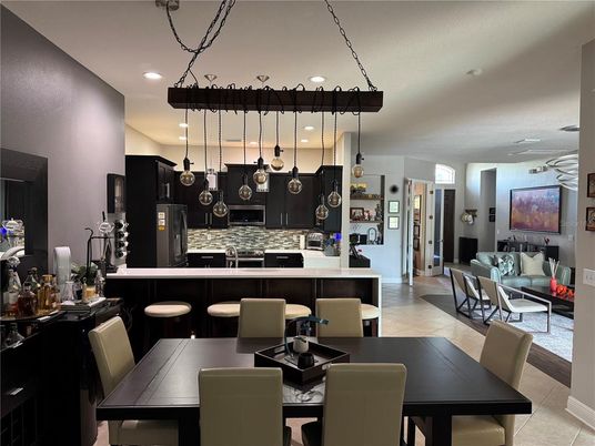 Dining room, Interior, Kitchen, Pendant Lights, Recessed Lighting