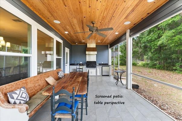 Dining room, Interior, Recessed Lighting, Wooden Ceilings