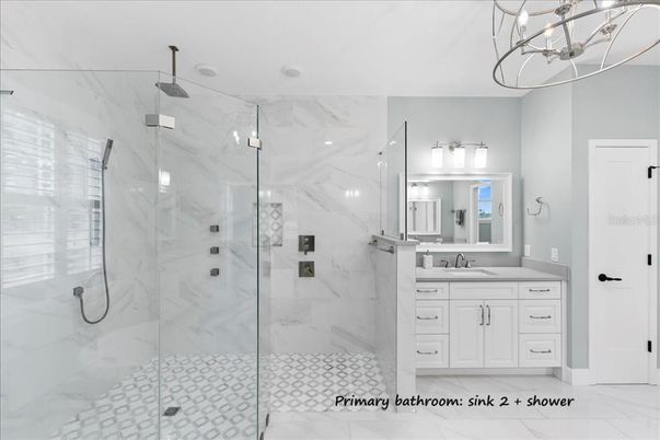 Bathroom, Glass Shower, Interior, Marble Walls
