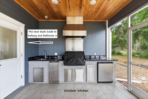 Interior, Kitchen, Recessed Lighting, Stainless Steel Appliances, Wooden Ceilings