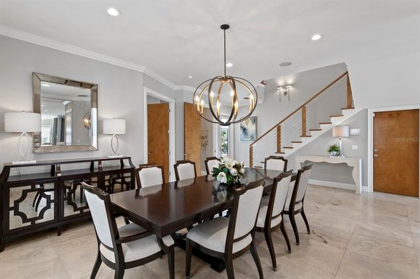 Chandelier, Dining room, Interior, Pendant Lights, Recessed Lighting