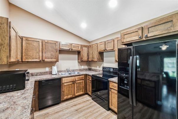 Interior, Kitchen, Recessed Lighting, Wood Texture Flooring