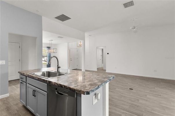 Chandelier, Interior, Kitchen, Pendant Lights, Wood Texture Flooring