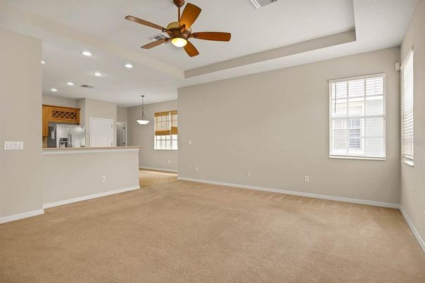 Empty room, Interior, Kitchen, Pendant Lights, Recessed Lighting