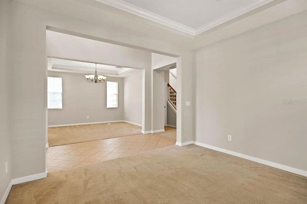 Chandelier, Empty room, Interior