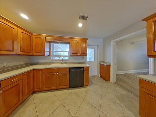 Interior, Kitchen, Recessed Lighting, Wood Texture Flooring