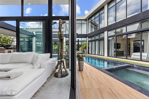 Interior, Pool, Sun Room, Wood Texture Flooring