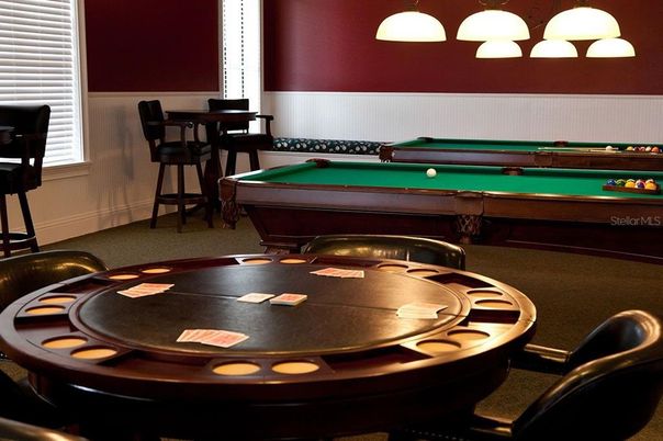Billiard Table, Game Room, Interior, Pendant Lights
