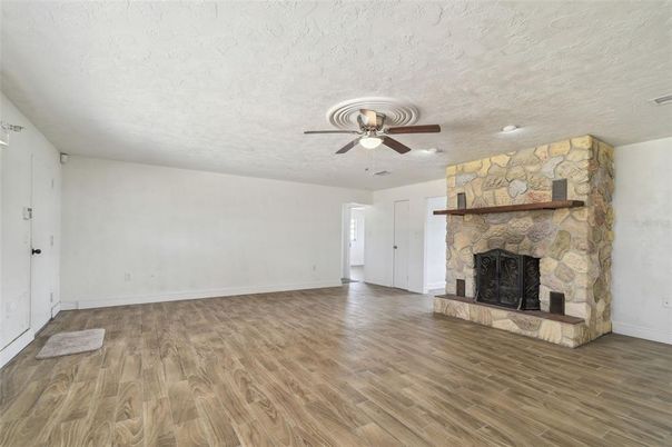 Empty room, Fireplace, Interior, Wood Texture Flooring